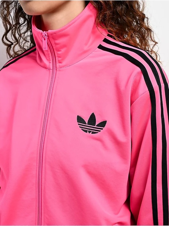 adidas Originals Jackets & Blazers - adidas Originals Pink Track Jacket with Black Three Stripes